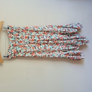 O'Neill Strapless Floral Smocked High Low Dress